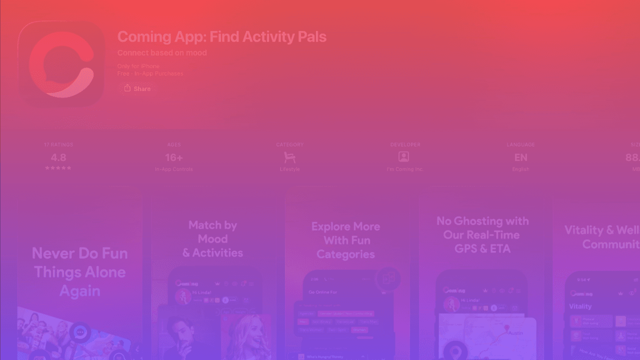 Coming App banner image